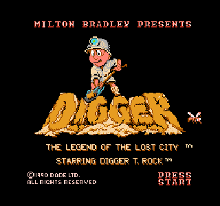 Screenshot Thumbnail 
          / Media File 2 for Digger T. Rock - The Legend of the Lost City (USA)